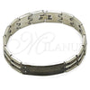 Stainless Steel Solid Bracelet, Greek Key Design, Polished, Two Tone, 03.114.0218.5.09