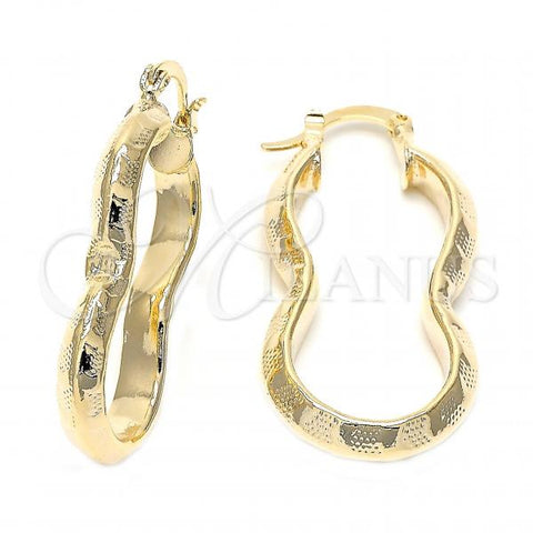 Oro Laminado Medium Hoop, Gold Filled Style Diamond Cutting Finish, Golden Finish, 5.136.043.1