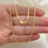 Oro Laminado Basic Necklace, Gold Filled Style Rope Design, Polished, Golden Finish, 5.222.036.28