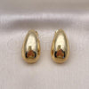 Oro Laminado Stud Earring, Gold Filled Style Chunky Design, Polished, Golden Finish, 02.122.0122