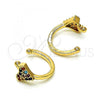Oro Laminado Earcuff Earring, Gold Filled Style with Multicolor Micro Pave, Polished, Golden Finish, 02.210.0691.1