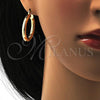 Oro Laminado Medium Hoop, Gold Filled Style Hollow Design, Diamond Cutting Finish, Golden Finish, 5.138.008.30