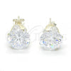 Sterling Silver Stud Earring, with White Cubic Zirconia, Polished,, 02.63.2610