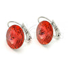 Rhodium Plated Leverback Earring, with Padparadscha Swarovski Crystals, Polished, Rhodium Finish, 02.239.0005.4