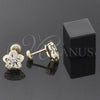 Oro Laminado Stud Earring, Gold Filled Style Star Design, with White Crystal, Polished, Golden Finish, 02.09.0029