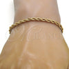 Gold Tone Basic Bracelet, Rope Design, Polished, Golden Finish, 04.242.0040.08GT