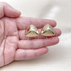 Oro Laminado Stud Earring, Gold Filled Style Hollow Design, Polished, Golden Finish, 02.195.0340