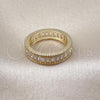 Oro Laminado Multi Stone Ring, Gold Filled Style Baguette Design, with White Cubic Zirconia, Polished, Golden Finish, 01.283.0052.08