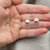 Sterling Silver Stud Earring, Ball Design, Polished, Silver Finish, 02.401.0055.10