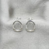 Sterling Silver Stud Earring, Polished, Silver Finish, 02.407.0008