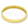 Gold Tone Individual Bangle, with White Crystal, Polished, Golden Finish, 07.252.0019.05.GT (08 MM Thickness, Size 5 - 2.50 Diameter)