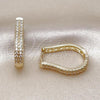 Oro Laminado Huggie Hoop, Gold Filled Style with White Cubic Zirconia, Polished, Golden Finish, 02.283.0127.20
