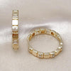Oro Laminado Huggie Hoop, Gold Filled Style with White Cubic Zirconia, Polished, Golden Finish, 02.204.0023.35