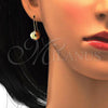 Oro Laminado Leverback Earring, Gold Filled Style Ball Design, Polished, Golden Finish, 02.168.0035