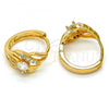 Oro Laminado Small Hoop, Gold Filled Style with White Cubic Zirconia, Polished, Golden Finish, 02.237.0012.15