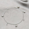 Sterling Silver Fancy Anklet, Heart Design, Polished, Silver Finish, 03.409.0072.10