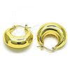 Oro Laminado Medium Hoop, Gold Filled Style Hollow Design, Polished, Golden Finish, 02.163.0158.25