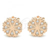 Sterling Silver Stud Earring, with White Micro Pave, Polished, Rose Gold Finish, 02.336.0036.1