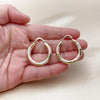 Oro Laminado Medium Hoop, Gold Filled Style Hollow Design, Diamond Cutting Finish, Tricolor, 02.213.0813.30