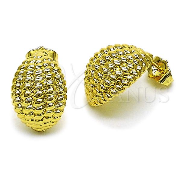 Oro Laminado Stud Earring, Gold Filled Style Polished, Golden Finish, 02.196.0189