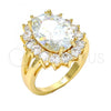 Oro Laminado Multi Stone Ring, Gold Filled Style with White Cubic Zirconia, Polished, Golden Finish, 01.205.0006.3.08 (Size 8)