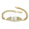 Oro Laminado ID Bracelet, Gold Filled Style Polished, Golden Finish, 03.63.1915.08