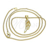 Oro Laminado Pendant Necklace, Gold Filled Style with White Micro Pave, Polished, Golden Finish, 04.156.0460.20