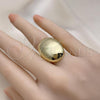 Oro Laminado Elegant Ring, Gold Filled Style Ball Design, Polished, Golden Finish, 01.341.0143