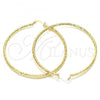 Oro Laminado Extra Large Hoop, Gold Filled Style Diamond Cutting Finish, Golden Finish, 02.213.0150.70