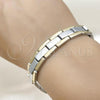 Stainless Steel Solid Bracelet, Polished, Two Tone, 03.114.0225.4.08