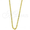 Oro Laminado Basic Necklace, Gold Filled Style Pave Mariner Design, Diamond Cutting Finish, Golden Finish, 5.223.014.22