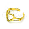 Oro Laminado Multi Stone Ring, Gold Filled Style Heart Design, Polished, Golden Finish, 01.310.0026