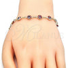 Oro Laminado Fancy Bracelet, Gold Filled Style Evil Eye Design, Red Resin Finish, Golden Finish, 5.039.006.08