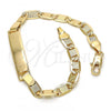 Oro Laminado ID Bracelet, Gold Filled Style Polished, Golden Finish, 03.63.1847.08