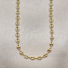 Oro Laminado Basic Necklace, Gold Filled Style Puff Mariner Design, Polished, Golden Finish, 04.326.0004.18