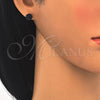 Sterling Silver Stud Earring, with Dark Violet Crystal, Polished, Rhodium Finish, 02.332.0042.4