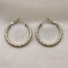 Oro Laminado Medium Hoop, Gold Filled Style Hollow Design, Diamond Cutting Finish, Golden Finish, 02.213.0814.30