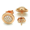 Sterling Silver Stud Earring, with White Cubic Zirconia, Polished, Rose Gold Finish, 02.336.0108.1