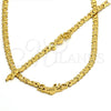 Stainless Steel Necklace and Bracelet, Hugs and Kisses and Love Design, Polished, Golden Finish, 06.231.0001.5