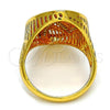 Oro Laminado Multi Stone Ring, Gold Filled Style with White Crystal, Polished, Golden Finish, 01.118.0028.09 (Size 9)