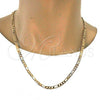 Gold Tone Basic Necklace, Figaro Design, Polished, Golden Finish, 04.242.0016.24GT
