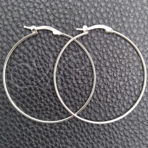 Sterling Silver Medium Hoop, Hollow Design, Polished, Silver Finish, 02.389.0187.40