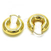 Oro Laminado Medium Hoop, Gold Filled Style Hollow Design, Polished, Golden Finish, 02.163.0159.30