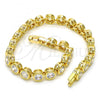 Oro Laminado Tennis Bracelet, Gold Filled Style with White Cubic Zirconia, Polished, Golden Finish, 03.284.0014.07