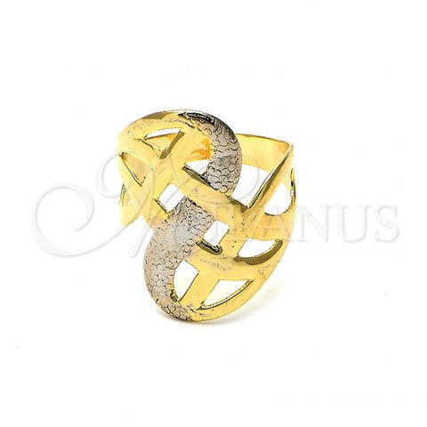 Oro Laminado Elegant Ring, Gold Filled Style Polished, Two Tone, 117.010.08 (Size 8)