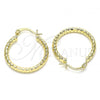 Oro Laminado Small Hoop, Gold Filled Style Diamond Cutting Finish, Golden Finish, 02.213.0154.25