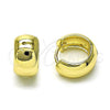 Oro Laminado Huggie Hoop, Gold Filled Style Polished, Golden Finish, 02.213.0720.14