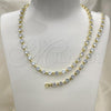 Oro Laminado Necklace and Bracelet, Gold Filled Style with White Cubic Zirconia, Polished, Golden Finish, 06.205.0031