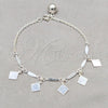 Sterling Silver Fancy Bracelet, Square Franco Design, Polished, Silver Finish, 03.409.0080.08