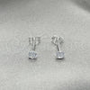 Sterling Silver Stud Earring, with White Cubic Zirconia, Polished, Silver Finish, 02.401.0054.04